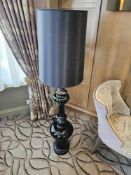 Hollywood high black gloss MSD002 standard floor lamp complete with shade 155cm tall (Location