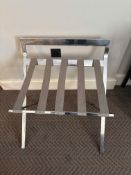 Aliseo Germany luggage rack made of chrome-plated stainless steel with sturdy strap. Folded
