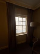 A pair of drapes fully lined pencil pleated span 165 x 250cm drop ( Location 114)