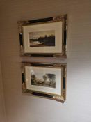 2 x Framed Landscape Prints – David Cox, Romantic Watercolours, This pair of reproduction prints