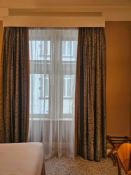 Curtain Set – Gold Silk Drapes with Decorative Show Panel, Fully Lined, 180cm Span x 310cm Drop A