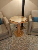 Occasional Table – Francesco Molon Round Maple and Glass Pedestal Table A round occasional table