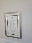 Framed Print – After a Drawing by Gustav Klimt (1862–1918), A framed and glazed print after a