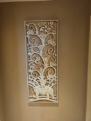 Framed Print – Resting Elephant in Stylized Foliage (Art Deco Relief Study) A decorative print