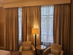Window Drapes A pair of drapes with Silk Trim, Lined, 310cm Drop A set full-length drapes,