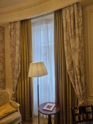 Curtain Set – Gold Silk Drapes with Decorative Show Panel, Fully Lined, Drop A tailored curtain