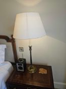 A Pair of George III Style Brass Lamps in Adam Design, Neoclassical Form with Shades, 80cm Tall A