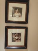 2 x Framed Portrait Prints – George Romney and Sir Thomas Lawrence, A pair of finely presented