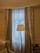 Curtain Set – Gold Silk Drapes with Decorative Show Panel, Fully Lined, A tailored curtain