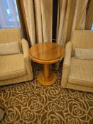 Occasional Table – Francesco Molon Round Maple and Glass Pedestal Table A round occasional table