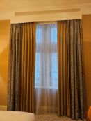 Curtain Set – Gold Silk Drapes with Decorative Show Panel, Fully Lined, A tailored curtain