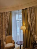 Curtain Set – Gold Silk Drapes with Decorative Show Panel, Fully Lined, A tailored curtain