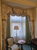 Curtain Set – Green Silk Drapes with Decorative Show Panel, Fully Lined, A tailored curtain ensemble