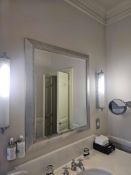 Wall Mirror – Bevelled Plate with Decorated Silver Frame, 88 x 100cm A rectangular wall-mounted