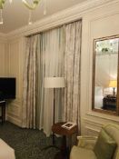 2 x pairs of drapes A tailored curtain ensemble comprising full-length drapes with a silk trim fully