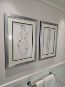 2 x Framed Prints – After a Drawing by Gustav Klimt (1862–1918), A framed and glazed print after a
