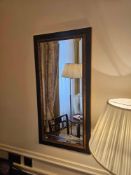 Neoclassical style Wall Mirror – Bevelled Plate with Decorated Frame and Trim A rectangular wall-
