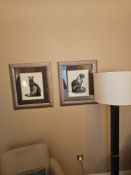 2 x Framed Prints – After Paul Jouve, “Panthère noire marchant” Series (c.1920s) A set of two framed