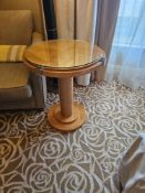 Occasional Table – Francesco Molon Round Maple and Glass Pedestal Table A round occasional table