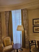 Curtain Set – Gold Silk Drapes with Decorative Show Panel, Fully Lined A tailored curtain ensemble