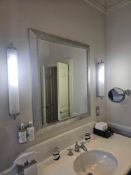 Pair of Chrome and Frosted Glass Fixtures with Art Deco Influence, 60cm Tall A pair of vertically