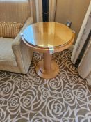 Occasional Table – Francesco Molon Round Maple and Glass Pedestal Table A round occasional table