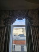 2 x pairs Curtain Set – green Silk Drapes with Decorative Show Panel, Fully Lined, A tailored