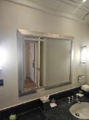 Wall Mirror – Bevelled Plate with Decorated Silver Frame, A rectangular wall-mounted mirror with