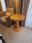 Occasional Table – Francesco Molon Round Maple and Glass Pedestal Table A round occasional table