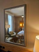 Wall Mirror – Rectangular with Ribbed Frame A large bevelled rectangular wall mirror framed in a