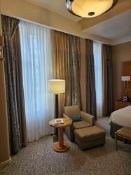 2 x pairs Curtain Set – Gold Silk Drapes with Decorative Show Panel, Fully Lined, A tailored curtain