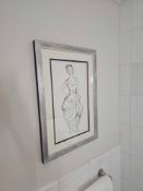 Framed Print – After a Drawing by Gustav Klimt (1862–1918), A framed and glazed print after a