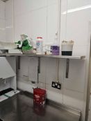 Stainless steel wall mounted shelving 30cm deep x 130cm [Loc BAR]