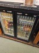 LEC BC9007KLED high-capacity Commercial Double Door Back Bar Bottle Cooler hinged Double Doors 225