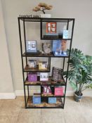 2 x Asymmetrical bookcase or display étagère featuring a sculptural open-shelf design with staggered