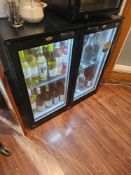 LEC BC9007KLED commercial-grade Double Door Back Bar Bottle Cooler 225 Litres (Gross) Hinged doors