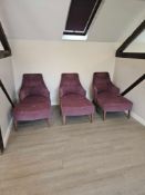 A pair of Protocol Furniture Venice lounge armchair (Model A607 STCR) with matching pouf (Model A607