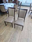 10 x Hotel Contract Interiors Ltd wood Look™ Dining Chairs – Walnut Finish, Taupe Faux Leather,