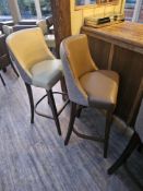 4 x Leona Bar Stools fully upholstered classic style poseur height chair with a sturdy beech wood