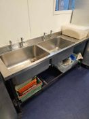 Commercial stainless steel twin bowl RHD sink 183cm [Loc Kitchen]