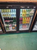 LEC BC9007KLED high-capacity Commercial Double Door Back Bar Bottle Cooler hinged Double Doors 225