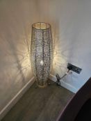 3 x Manila Moroccan Chrome Floor Lamp Tall cylindrical floor lamp or decorative lantern in brushed