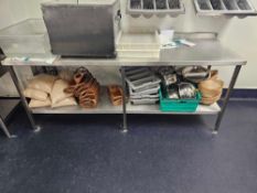 Stainless ssteel commercial preparation table with under shelf 215 x 70 x 98cm [Loc Kitchen]