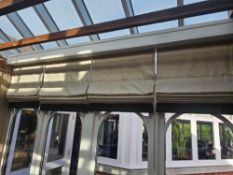 Large Quantity of High-Quality Neutral Fabric Roman Blinds (18 Panels Total) An extensive lot of