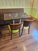 Contract Furniture Group UK rectangular dining table with steel base pedestal wood top complete with