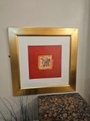 3 x Framed abstract wall art prints each mounted in profile frames 58 x 58cm [Loc Lobby]