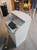 Laminated counter unit with ioen back storage complete with chair 70 x 60 x 110cm [Loc Spa]