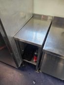 Stainless steel infill table with shelf 36 x 70 x 88cm [Loc Kitchen]