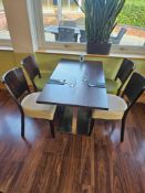 Contract Furniture Group UK rectangular dining table with steel base pedestal wood top complete with