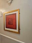Framed abstract wall art print mounted in profile frame 97 x 98cm [Loc Lobby]